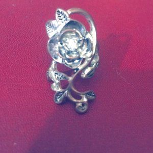 Silver And Cz Rose Ring